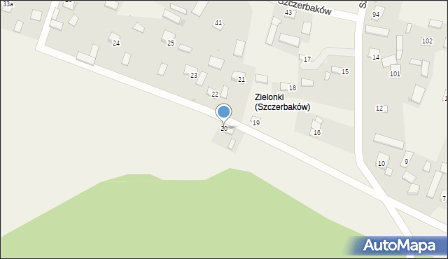 Szczerbaków, Szczerbaków, 20, mapa Szczerbaków