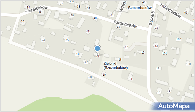 Szczerbaków, Szczerbaków, 21, mapa Szczerbaków