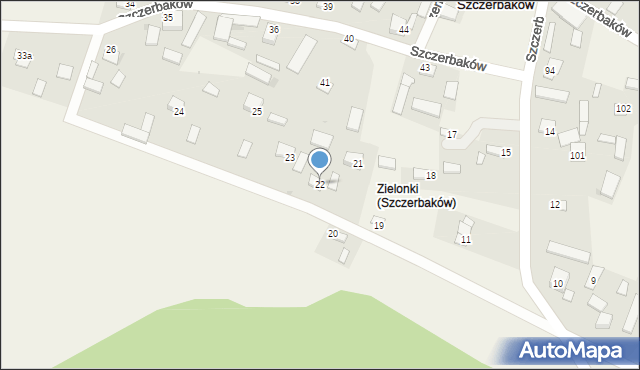 Szczerbaków, Szczerbaków, 22, mapa Szczerbaków