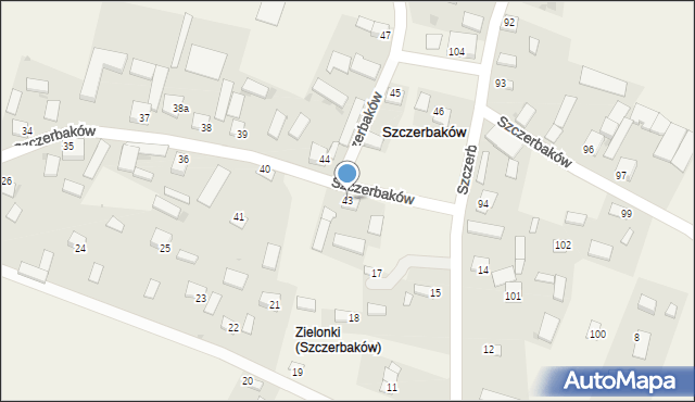 Szczerbaków, Szczerbaków, 43, mapa Szczerbaków