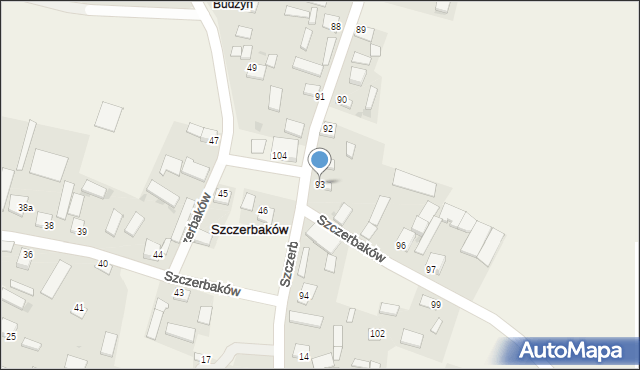 Szczerbaków, Szczerbaków, 93, mapa Szczerbaków