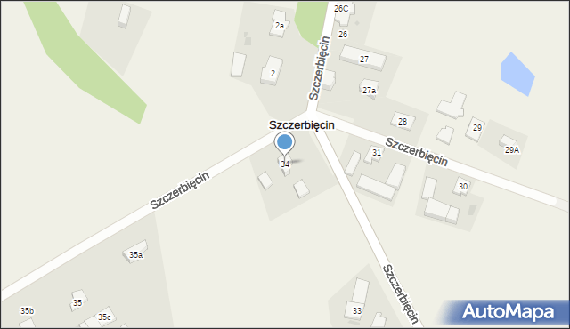 Szczerbięcin, Szczerbięcin, 34, mapa Szczerbięcin