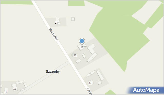 Szczerby, Szczerby, 13, mapa Szczerby