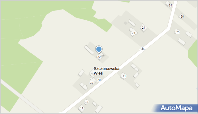 Szczercowska Wieś, Szczercowska Wieś, 22, mapa Szczercowska Wieś