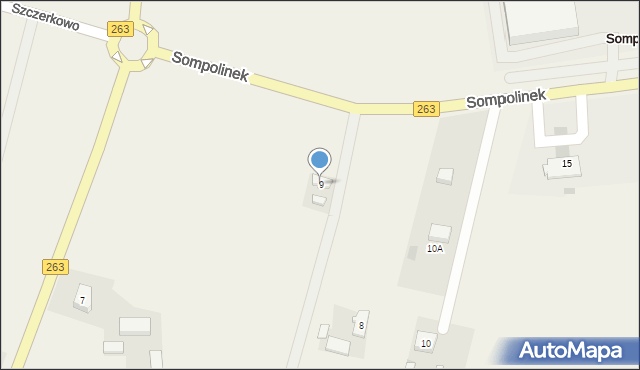 Szczerkowo, Szczerkowo, 9, mapa Szczerkowo
