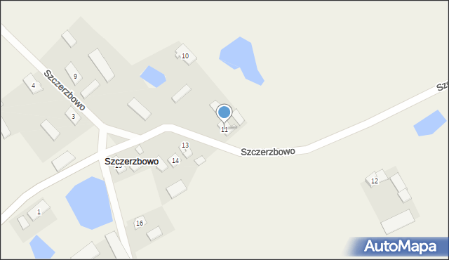 Szczerzbowo, Szczerzbowo, 11, mapa Szczerzbowo