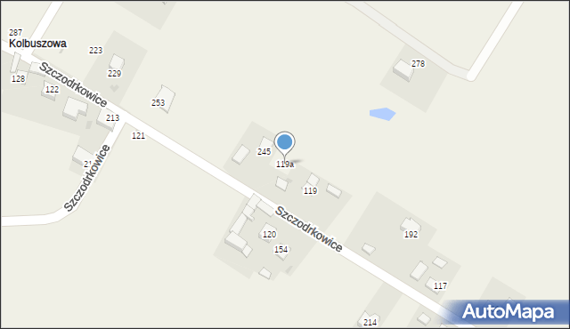 Szczodrkowice, Szczodrkowice, 119a, mapa Szczodrkowice