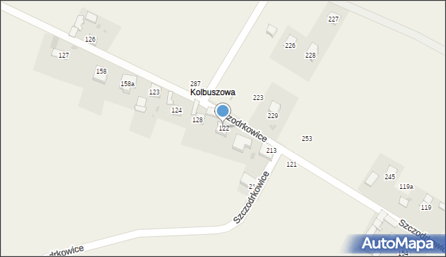 Szczodrkowice, Szczodrkowice, 122, mapa Szczodrkowice