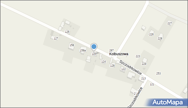 Szczodrkowice, Szczodrkowice, 123, mapa Szczodrkowice