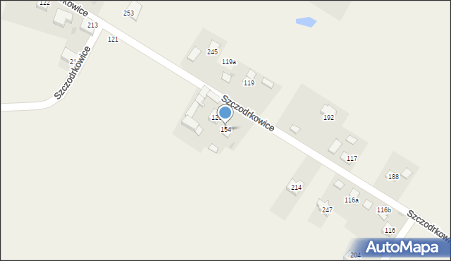 Szczodrkowice, Szczodrkowice, 154, mapa Szczodrkowice