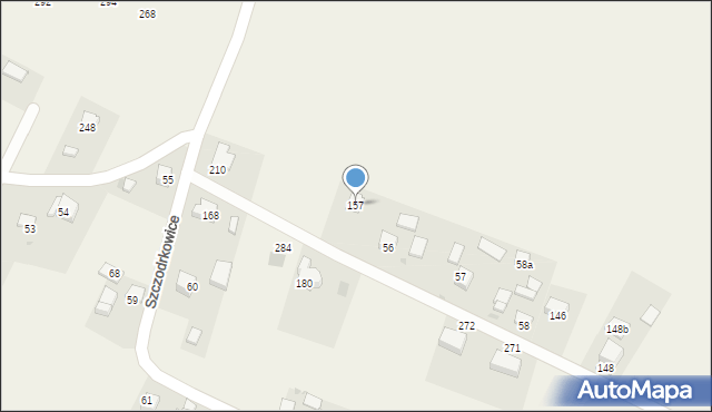 Szczodrkowice, Szczodrkowice, 157, mapa Szczodrkowice