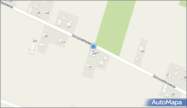 Szczodrkowice, Szczodrkowice, 176, mapa Szczodrkowice