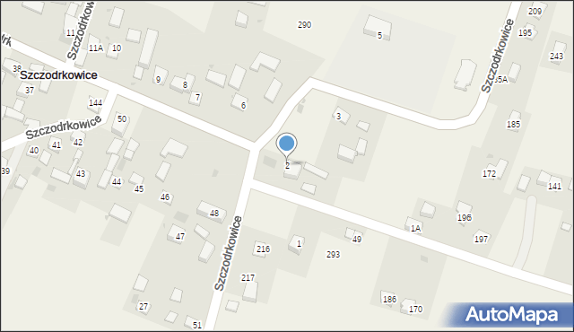 Szczodrkowice, Szczodrkowice, 2, mapa Szczodrkowice