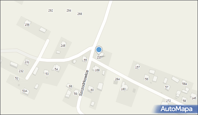 Szczodrkowice, Szczodrkowice, 210, mapa Szczodrkowice
