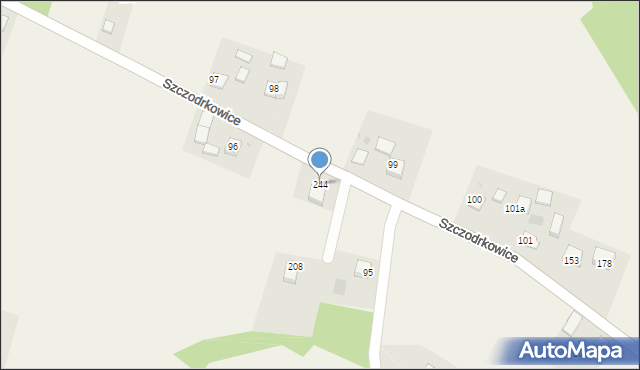 Szczodrkowice, Szczodrkowice, 244, mapa Szczodrkowice