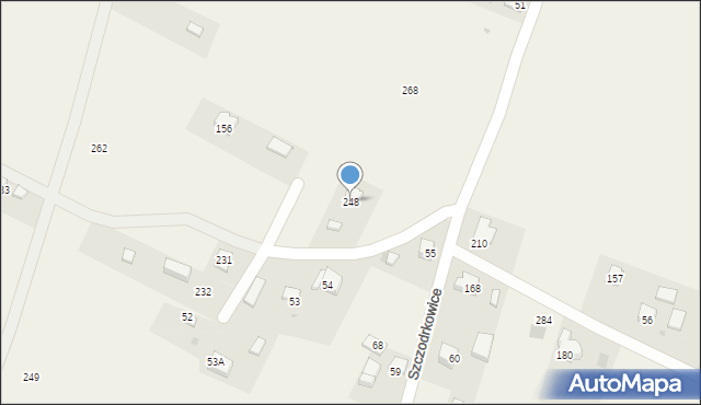 Szczodrkowice, Szczodrkowice, 248, mapa Szczodrkowice