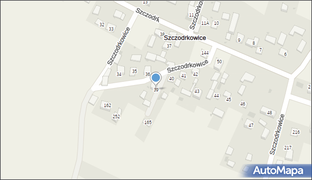 Szczodrkowice, Szczodrkowice, 39, mapa Szczodrkowice