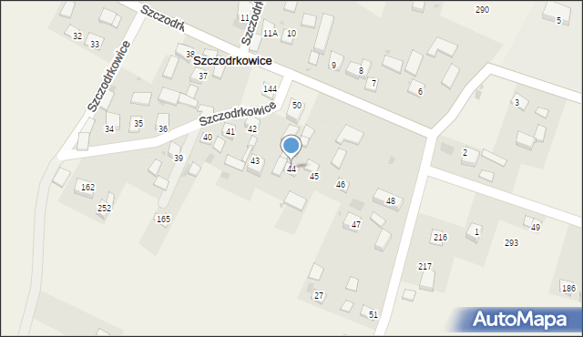 Szczodrkowice, Szczodrkowice, 44, mapa Szczodrkowice
