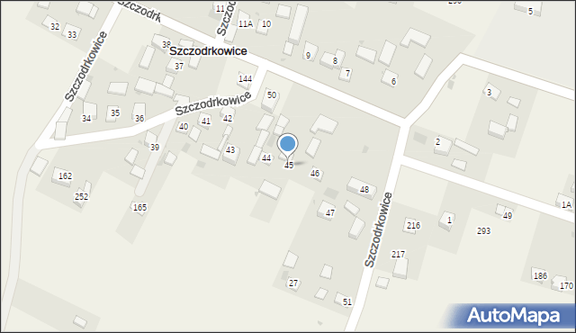 Szczodrkowice, Szczodrkowice, 45, mapa Szczodrkowice