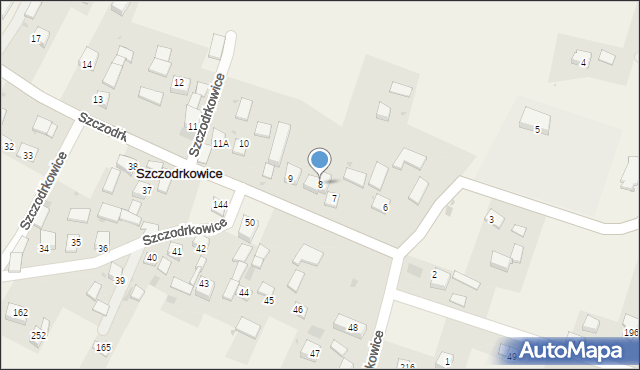 Szczodrkowice, Szczodrkowice, 8, mapa Szczodrkowice