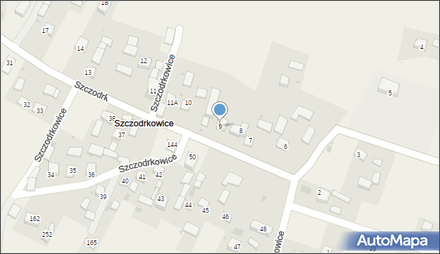 Szczodrkowice, Szczodrkowice, 9, mapa Szczodrkowice