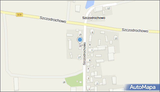 Szczodrochowo, Szczodrochowo, 16, mapa Szczodrochowo