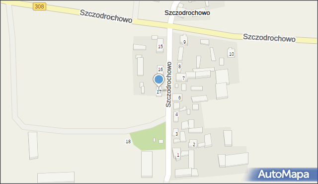 Szczodrochowo, Szczodrochowo, 17, mapa Szczodrochowo