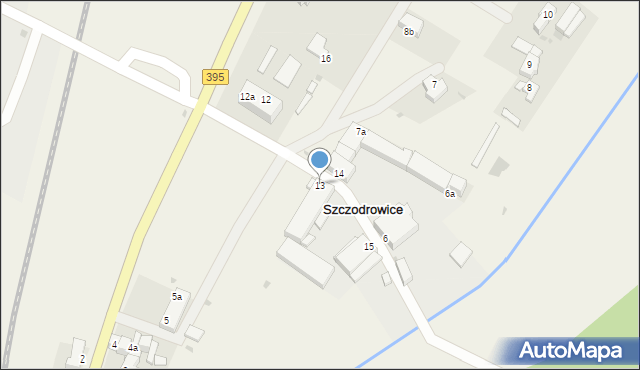 Szczodrowice, Szczodrowice, 13, mapa Szczodrowice