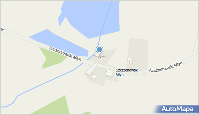 Szczodrowski Młyn, Szczodrowski Młyn, 1a, mapa Szczodrowski Młyn