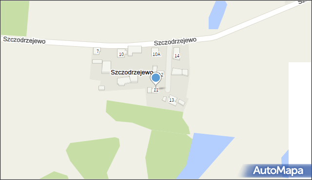 Szczodrzejewo, Szczodrzejewo, 11, mapa Szczodrzejewo