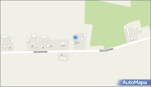 Szczonów, Szczonów, 23, mapa Szczonów