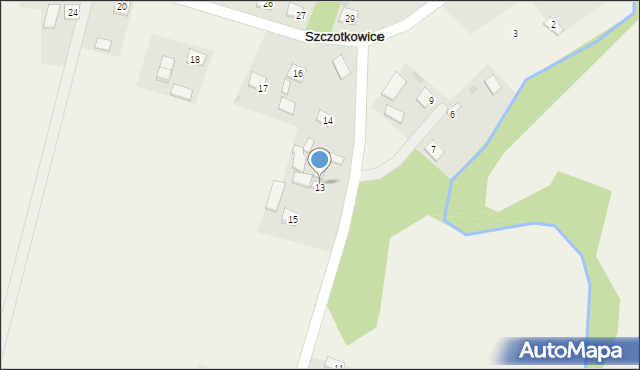 Szczotkowice, Szczotkowice, 13, mapa Szczotkowice