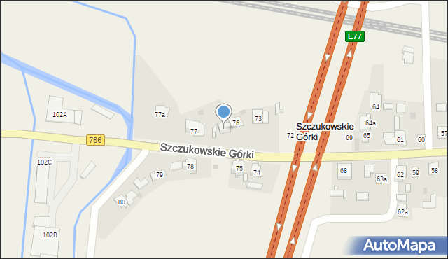 Szczukowskie Górki, Szczukowskie Górki, 76a, mapa Szczukowskie Górki