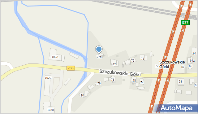 Szczukowskie Górki, Szczukowskie Górki, 77a, mapa Szczukowskie Górki