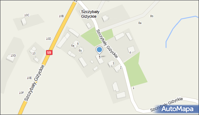 Szczybały Giżyckie, Szczybały Giżyckie, 5, mapa Szczybały Giżyckie