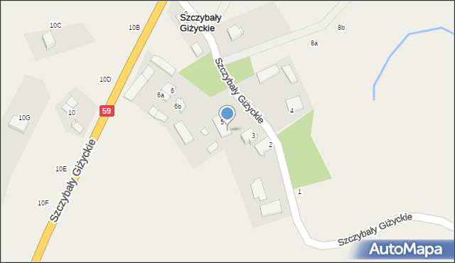 Szczybały Giżyckie, Szczybały Giżyckie, 5A, mapa Szczybały Giżyckie