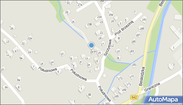 Szczyrk, Szczytowa, 13, mapa Szczyrk