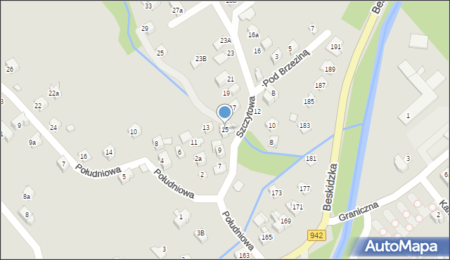 Szczyrk, Szczytowa, 15, mapa Szczyrk