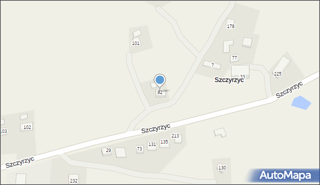 Szczyrzyc, Szczyrzyc, 82, mapa Szczyrzyc