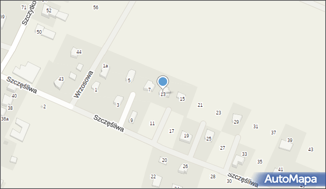 Szczytkowice, Szczęśliwa, 13, mapa Szczytkowice