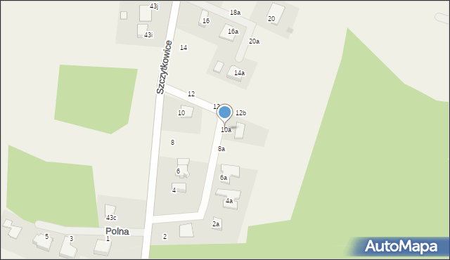 Szczytkowice, Szczytkowice, 10a, mapa Szczytkowice