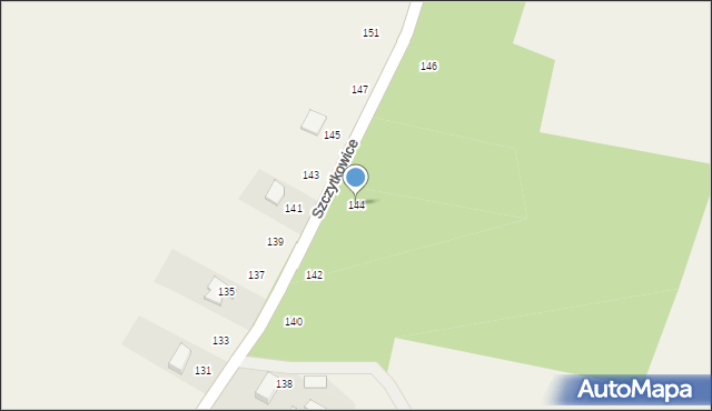 Szczytkowice, Szczytkowice, 144, mapa Szczytkowice