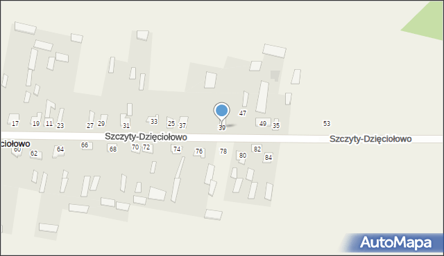 Szczyty-Dzięciołowo, Szczyty-Dzięciołowo, 39, mapa Szczyty-Dzięciołowo