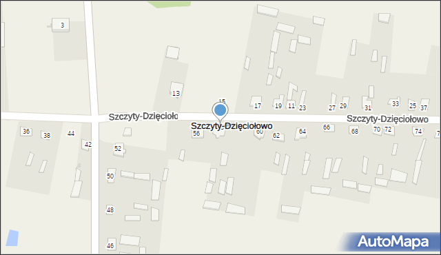 Szczyty-Dzięciołowo, Szczyty-Dzięciołowo, 58, mapa Szczyty-Dzięciołowo