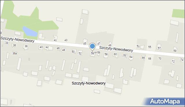 Szczyty-Nowodwory, Szczyty-Nowodwory, 54, mapa Szczyty-Nowodwory