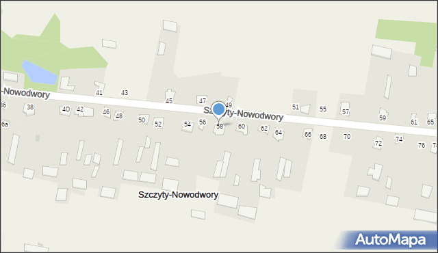 Szczyty-Nowodwory, Szczyty-Nowodwory, 58, mapa Szczyty-Nowodwory