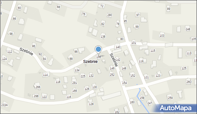 Szebnie, Szebnie, 136, mapa Szebnie