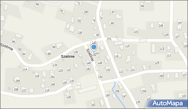 Szebnie, Szebnie, 142, mapa Szebnie