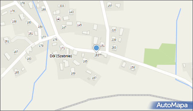 Szebnie, Szebnie, 163, mapa Szebnie