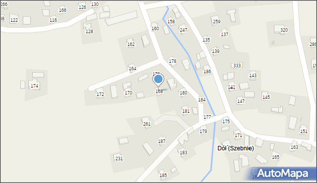 Szebnie, Szebnie, 168, mapa Szebnie